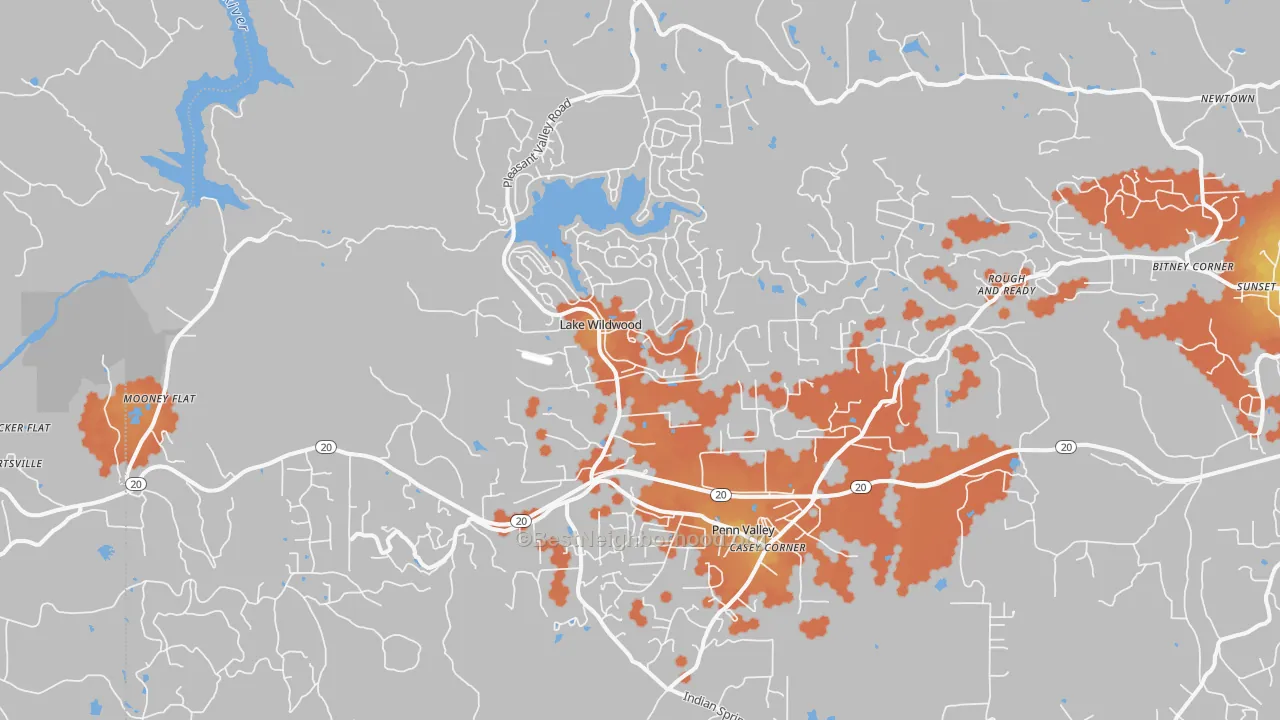 Bike Grade map of 95946, CA