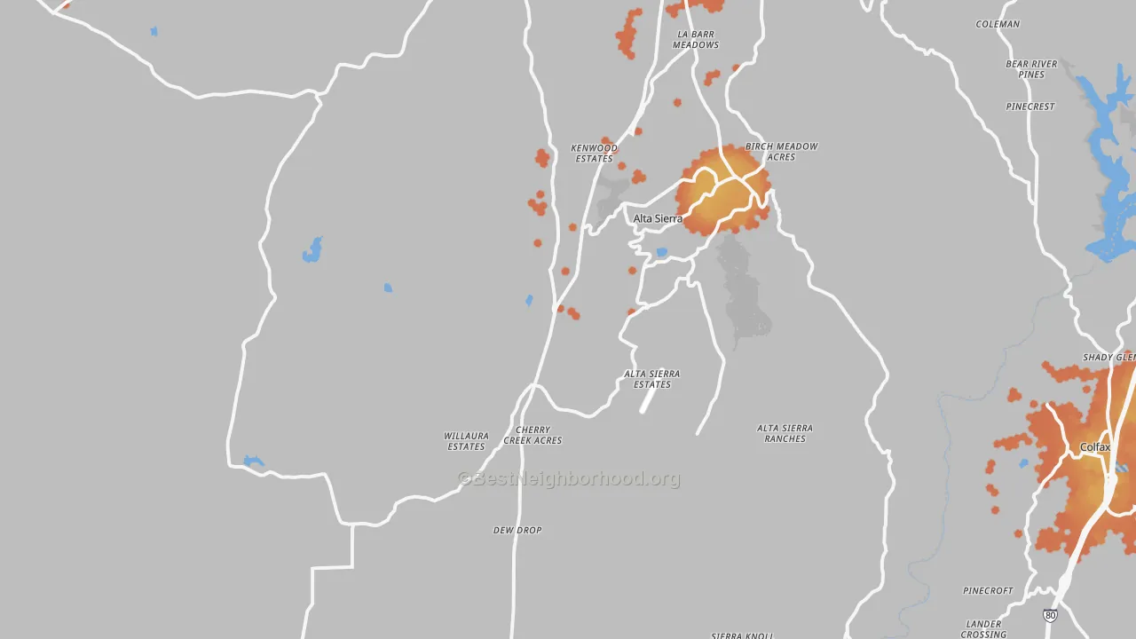 Bike Grade map of 95949, CA