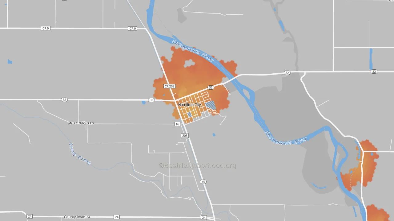 Bike Grade map of 95951, CA