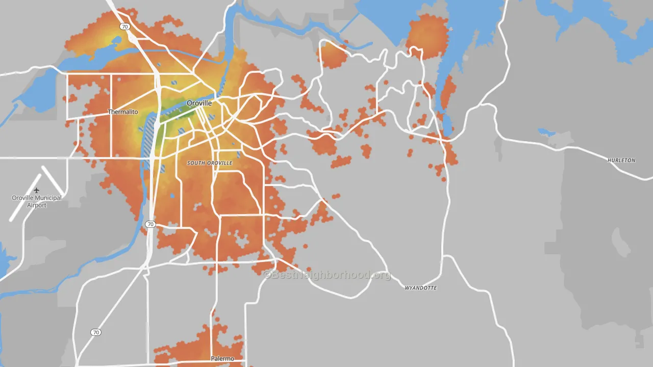 Bike Grade map of 95966, CA