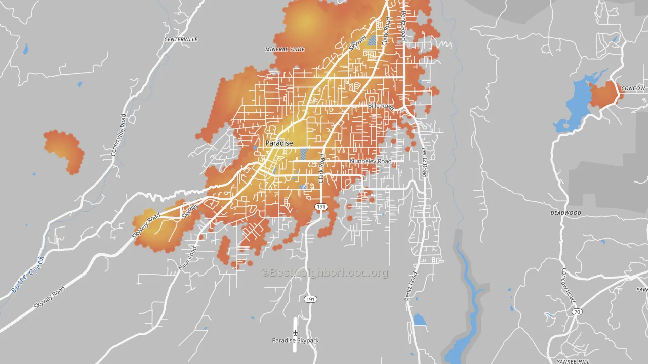 Bike Grade map of 95969, CA