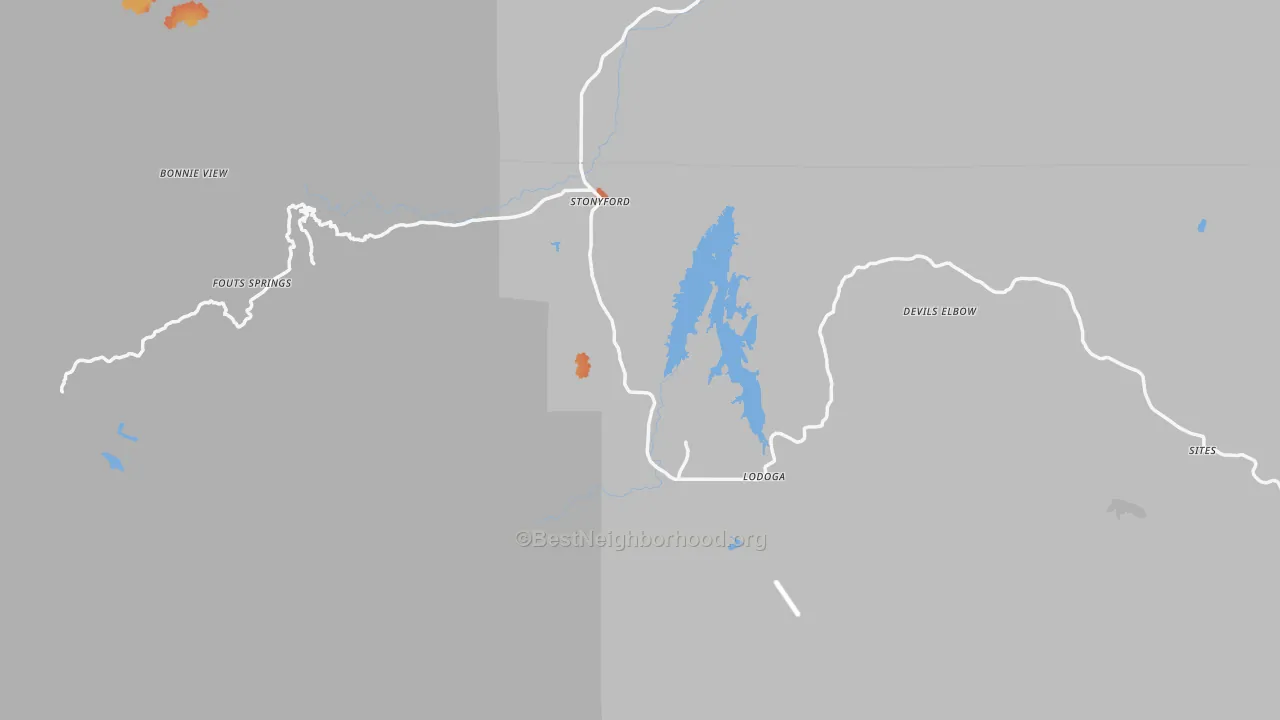 Bike Grade map of 95979, CA