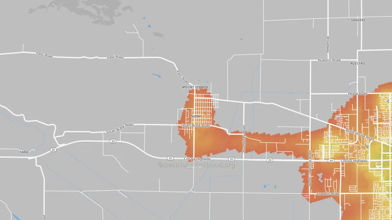 Bike Grade map of 95982, CA