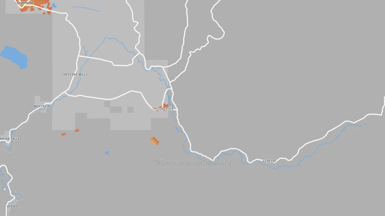 Bike Grade map of 95983, CA