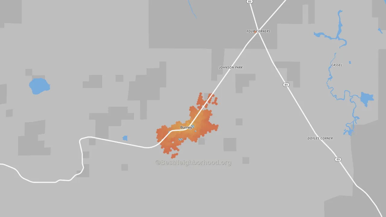 Bike Grade map of 96013, CA