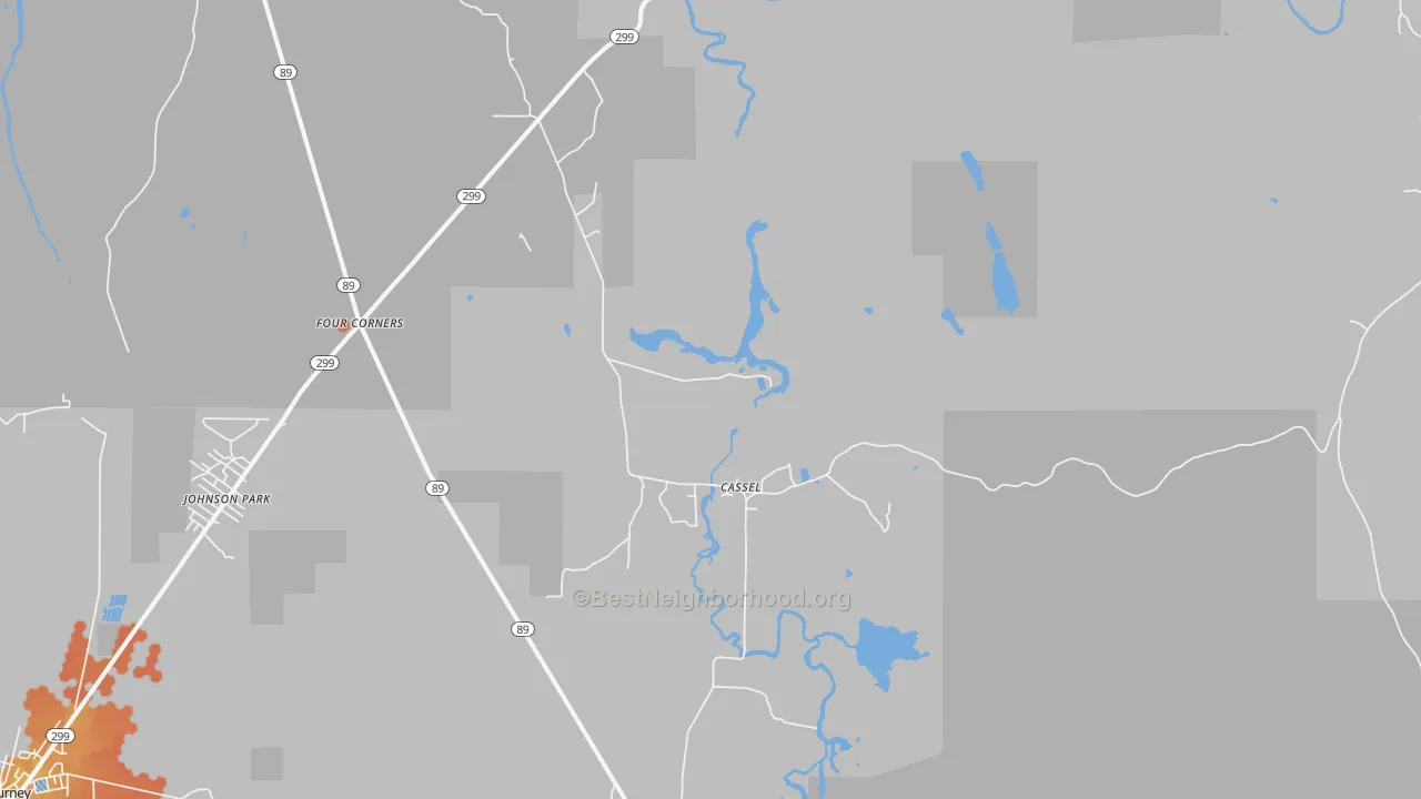 Bike Grade map of 96016, CA