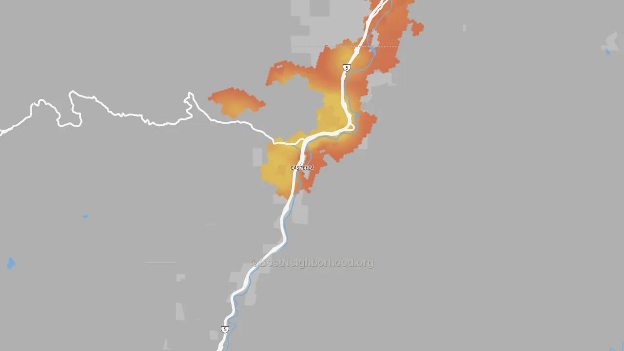 Bike Grade map of 96017, CA