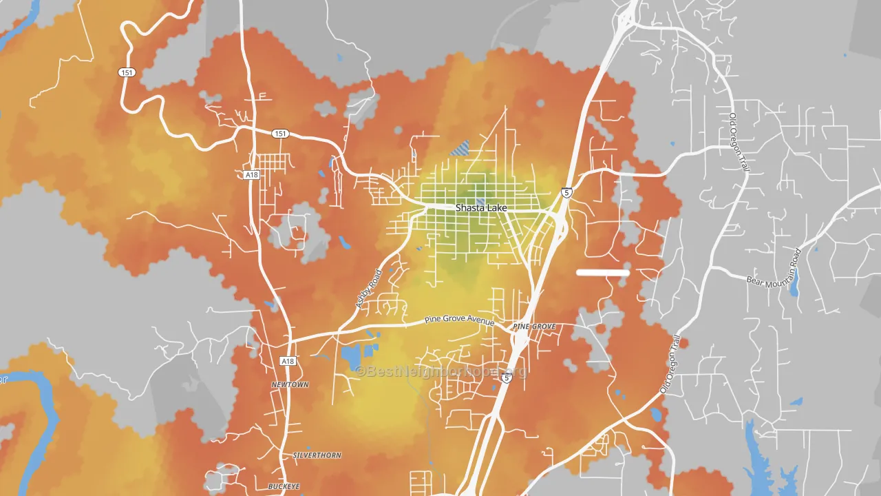 Bike Grade map of 96019, CA