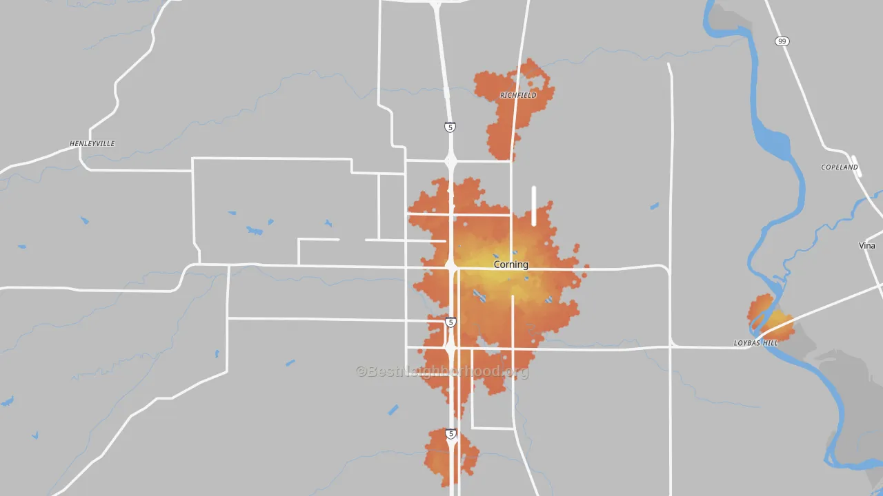 Bike Grade map of 96021, CA