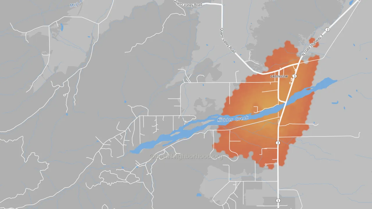 Bike Grade map of 96037, CA