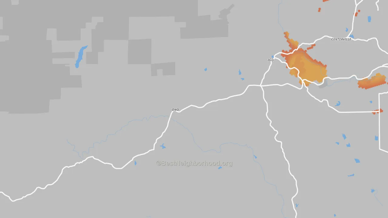 Bike Grade map of 96047, CA