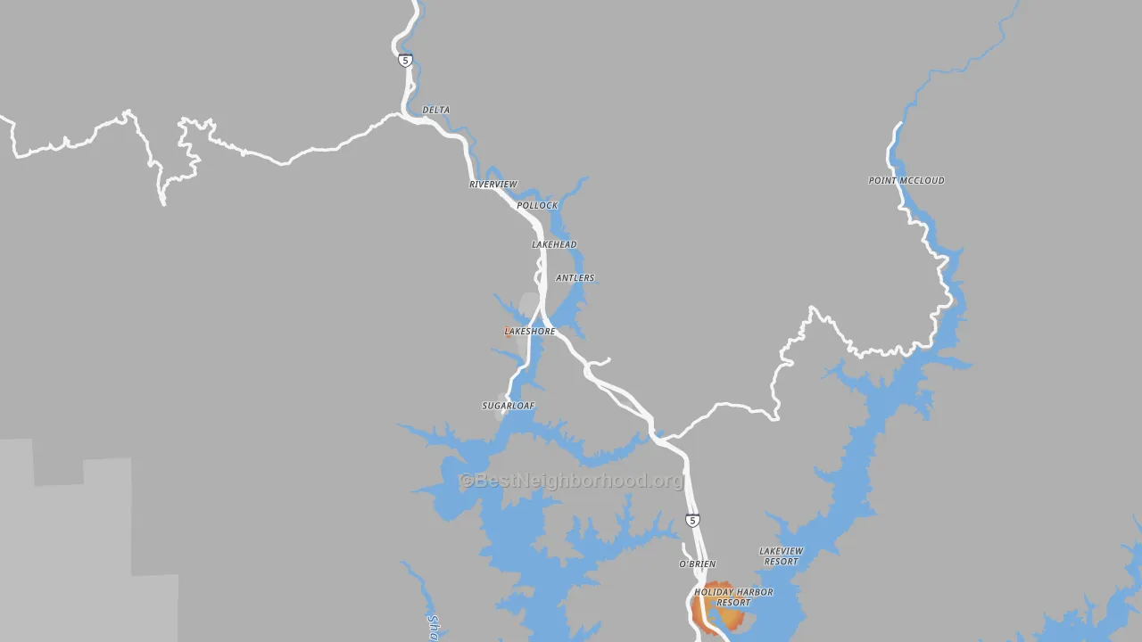 Bike Grade map of 96051, CA