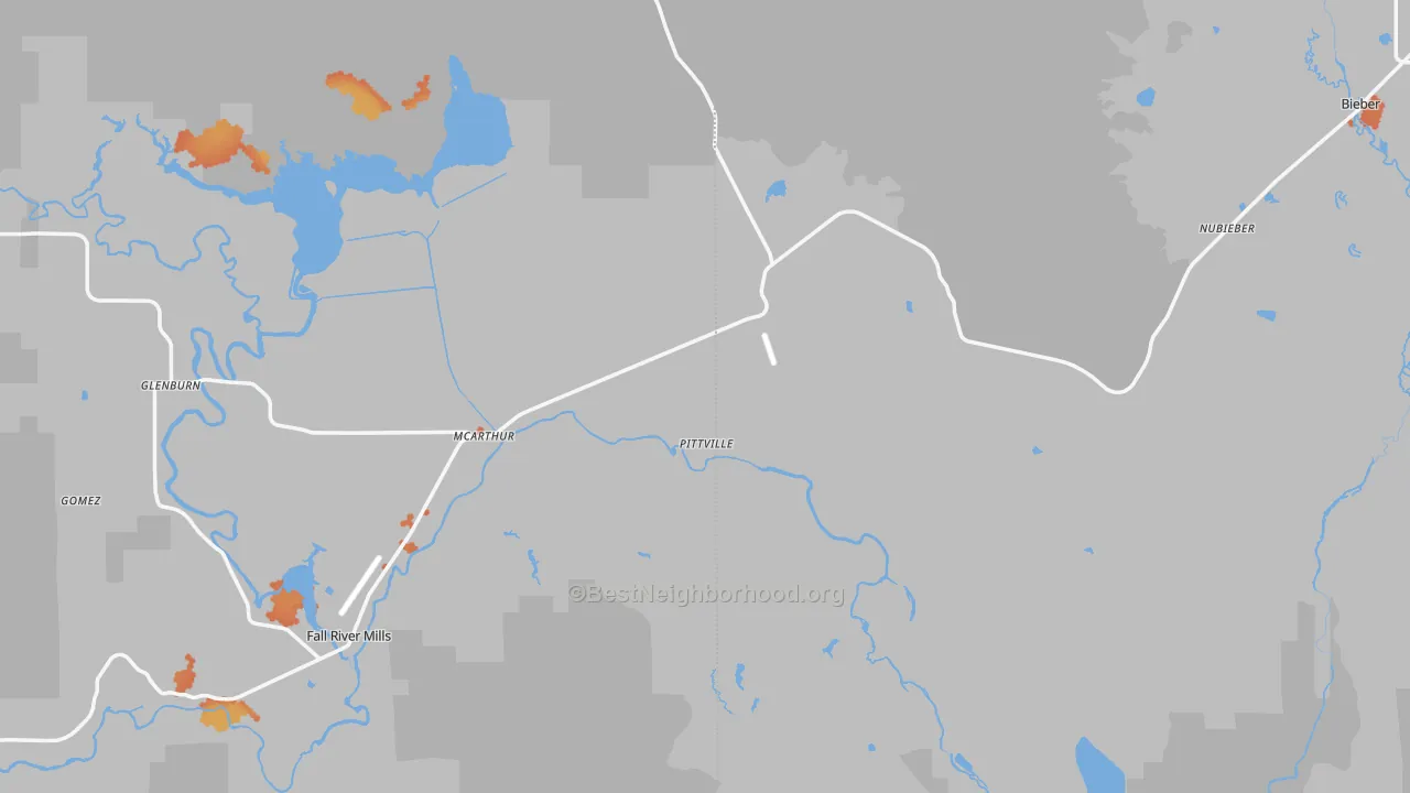 Bike Grade map of 96056, CA