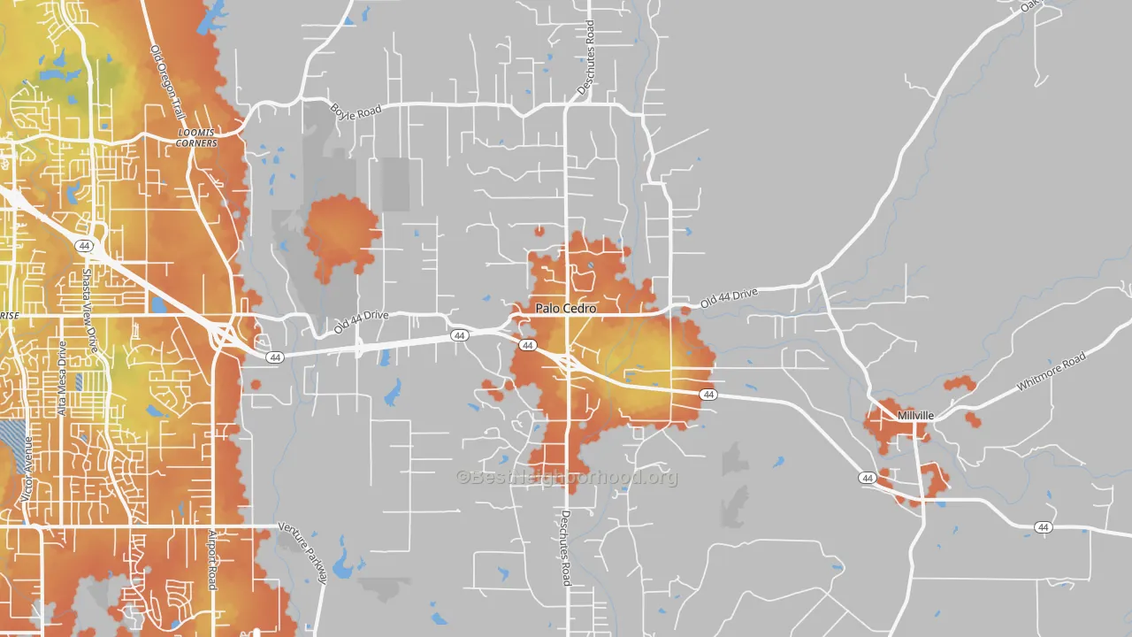 Bike Grade map of 96073, CA