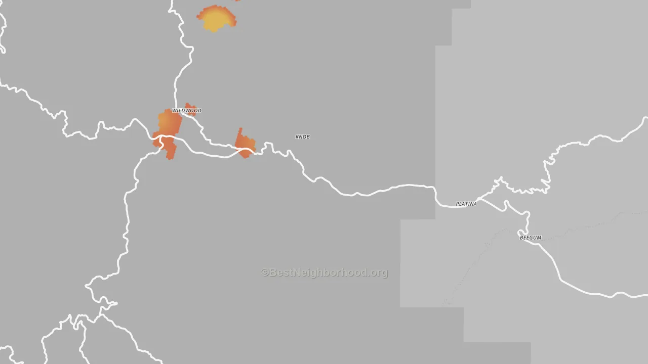 Bike Grade map of 96076, CA
