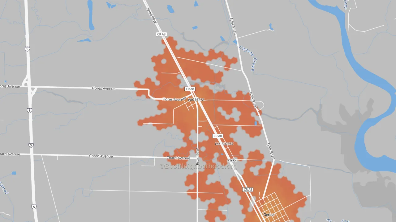 Bike Grade map of 96078, CA