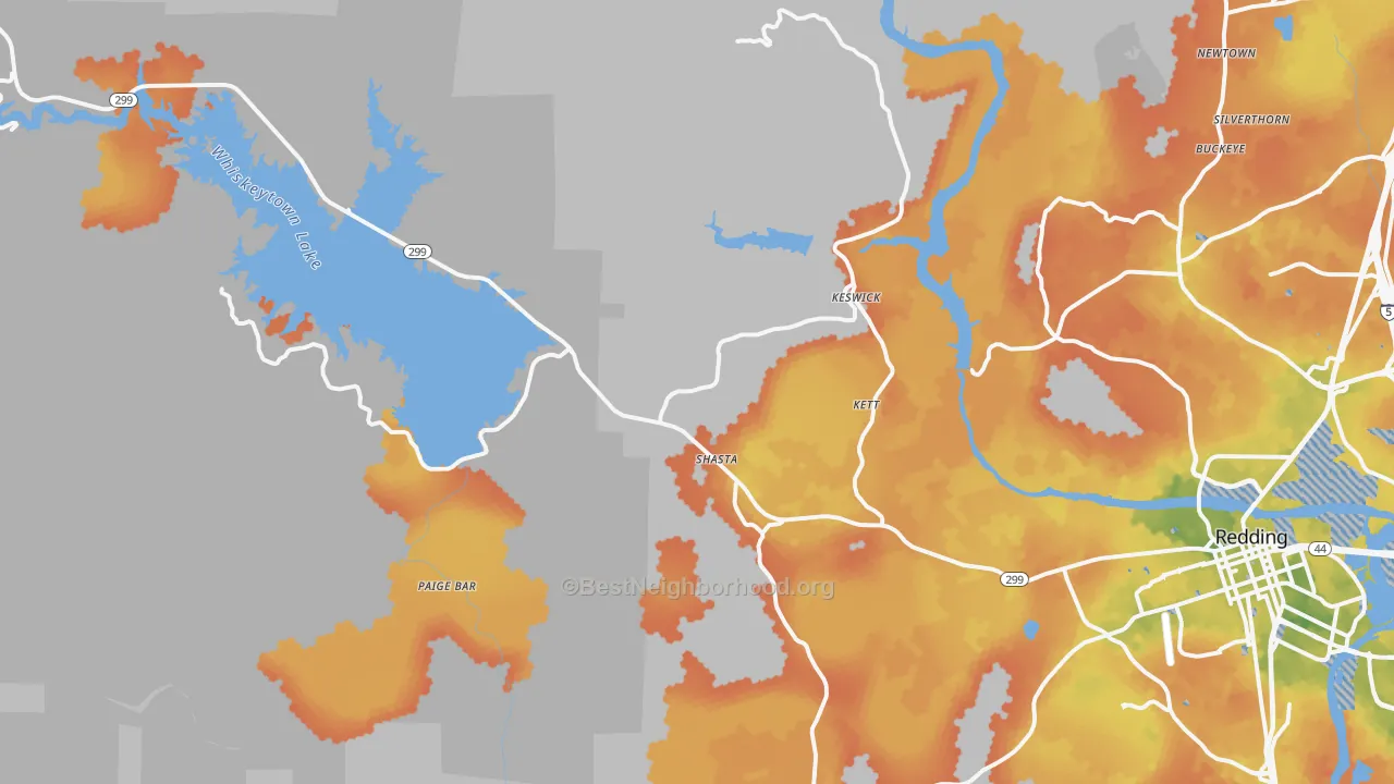 Bike Grade map of 96087, CA