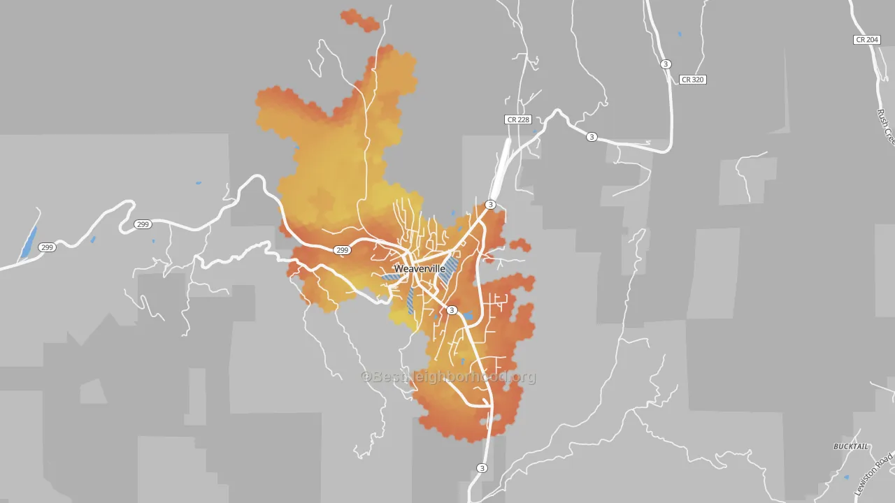 Bike Grade map of 96093, CA