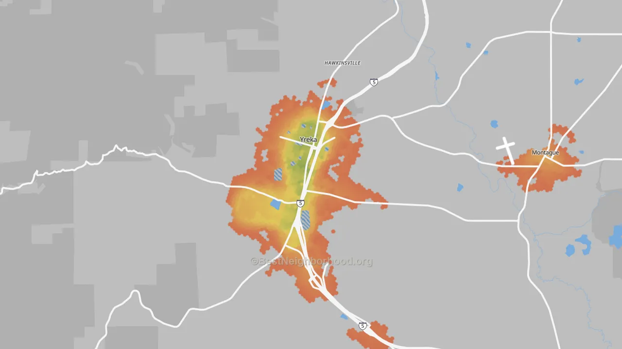 Bike Grade map of 96097, CA