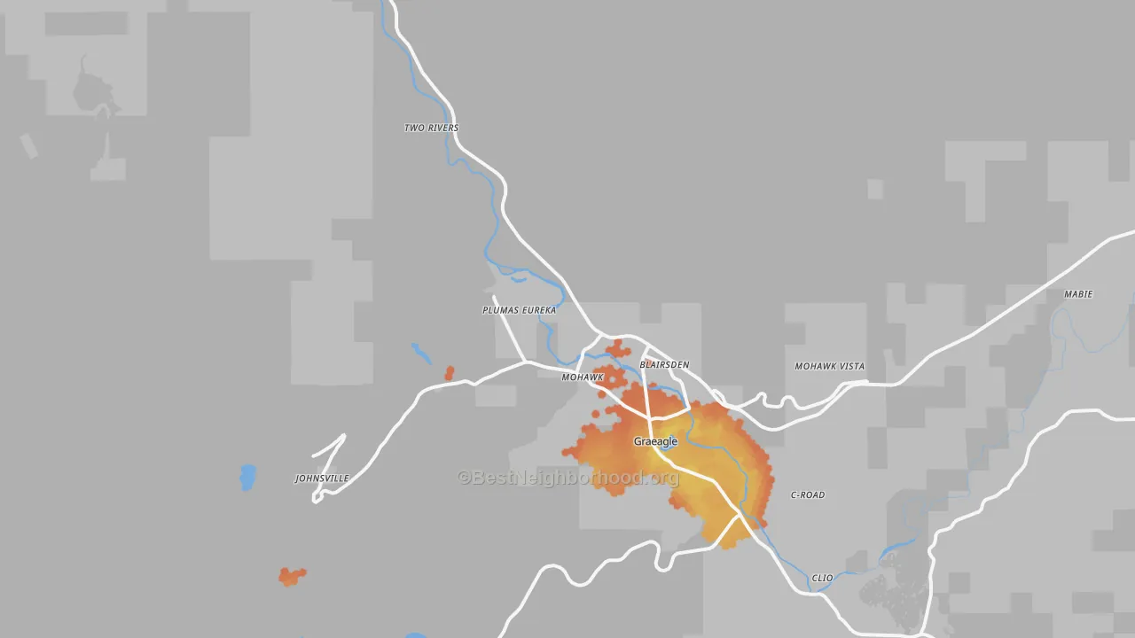 Bike Grade map of 96103, CA