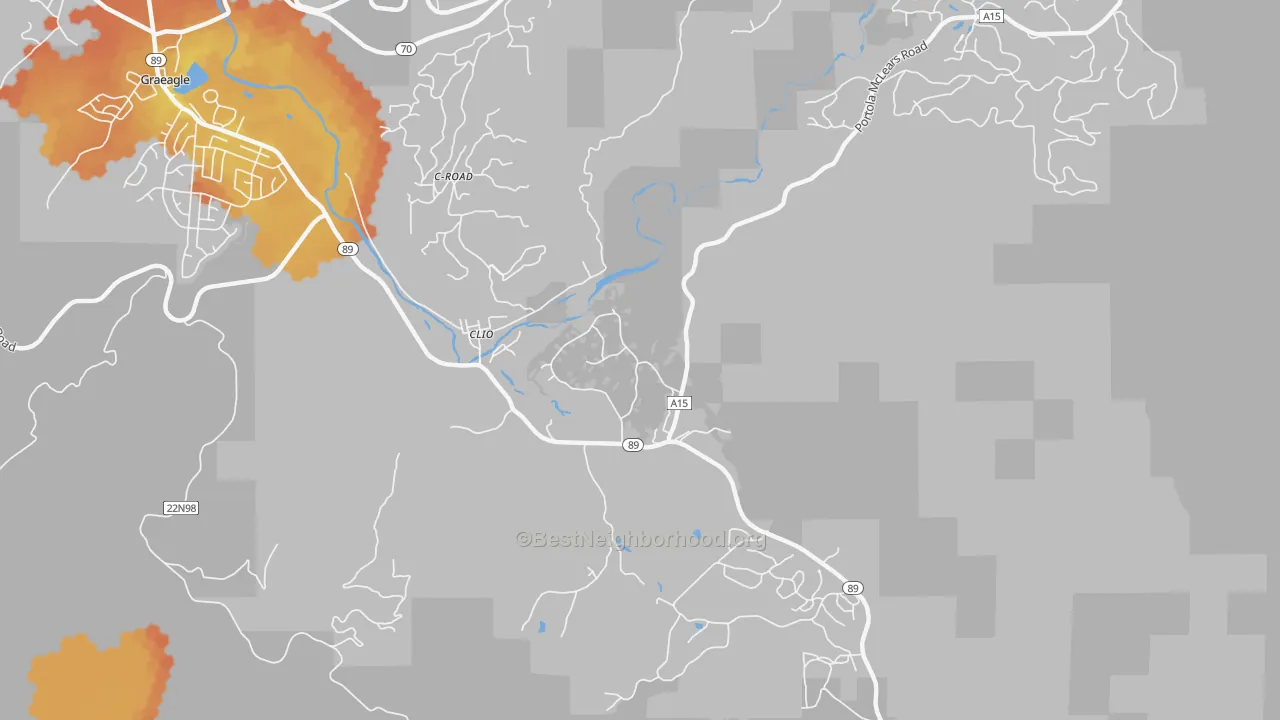 Bike Grade map of 96106, CA