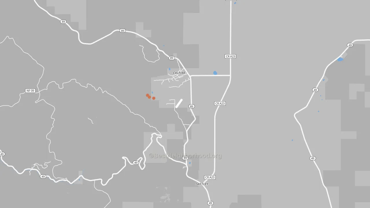 Bike Grade map of 96124, CA