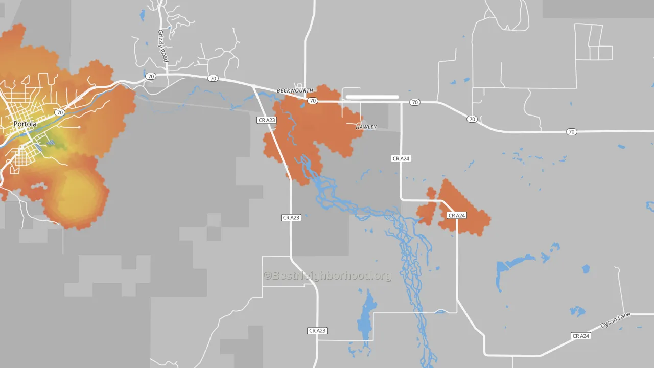 Bike Grade map of 96129, CA