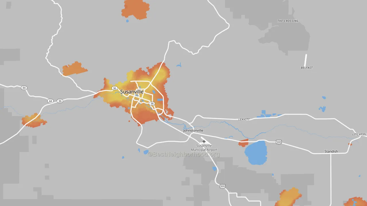 Bike Grade map of 96130, CA