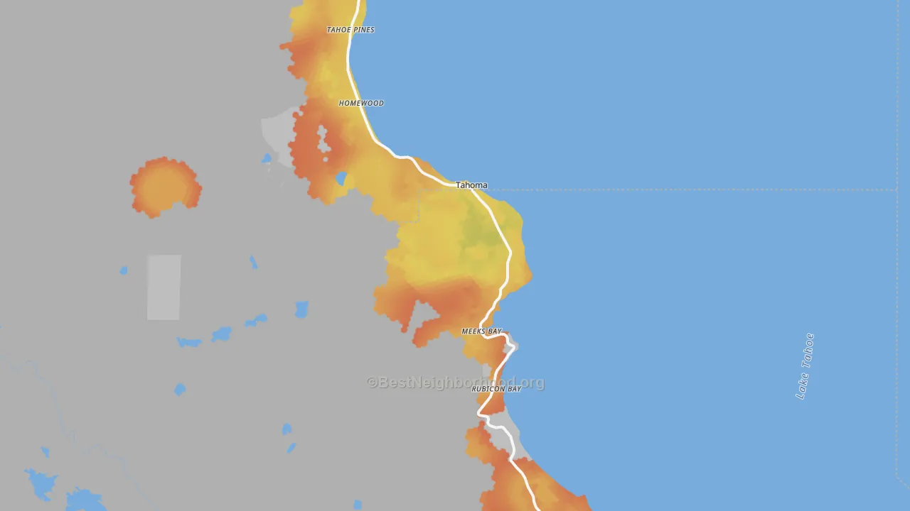 Bike Grade map of 96142, CA