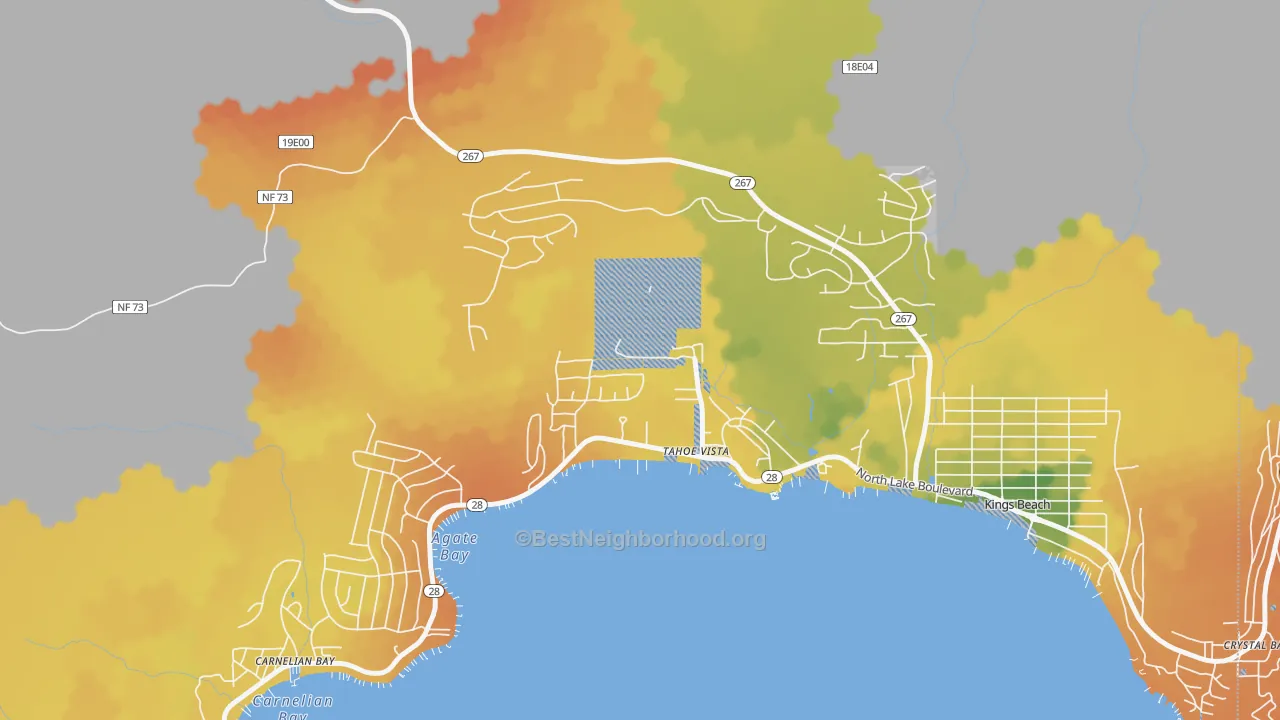 Bike Grade map of 96148, CA