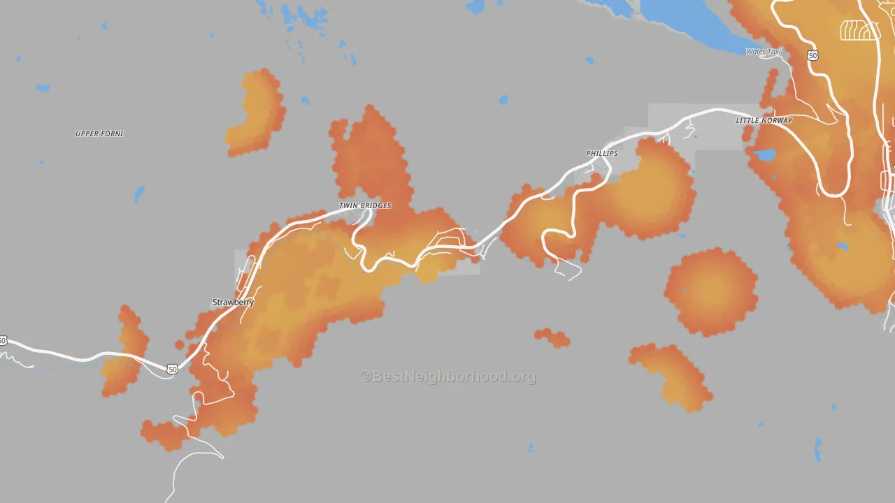Bike Grade map of 96155, CA