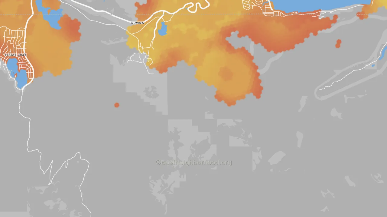 Bike Grade map of 96162, CA