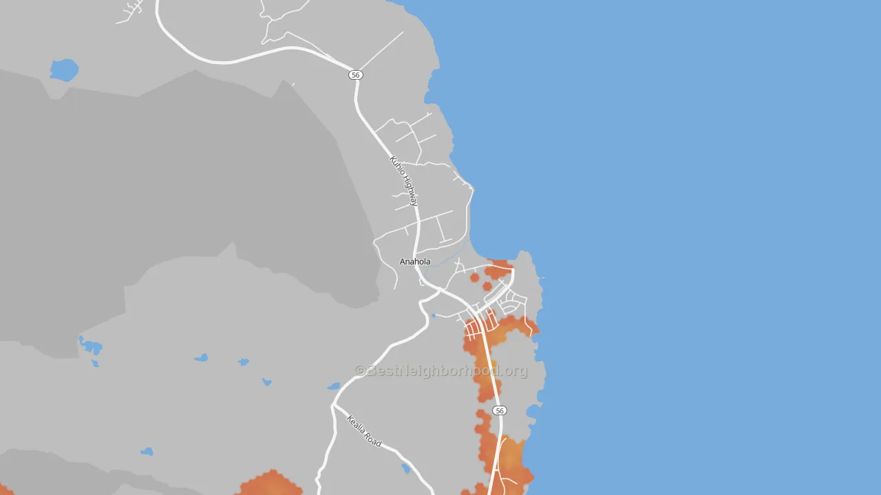 Bike Grade map of 96703, HI