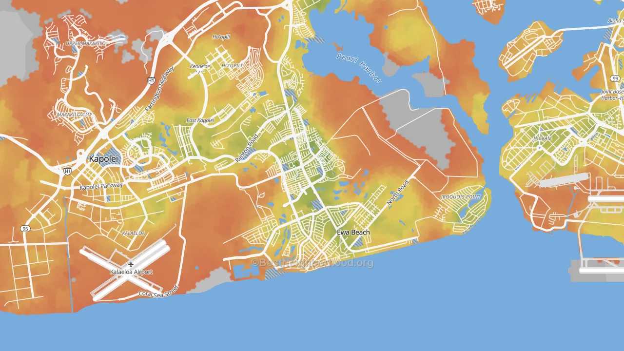 Bike Grade map of 96706, HI