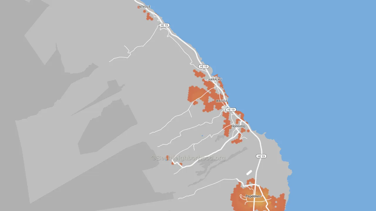 Bike Grade map of 96710, HI