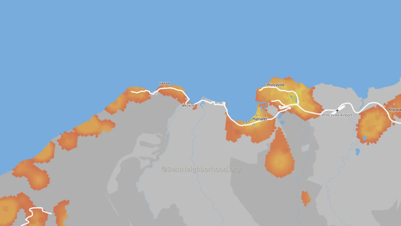 Bike Grade map of 96714, HI