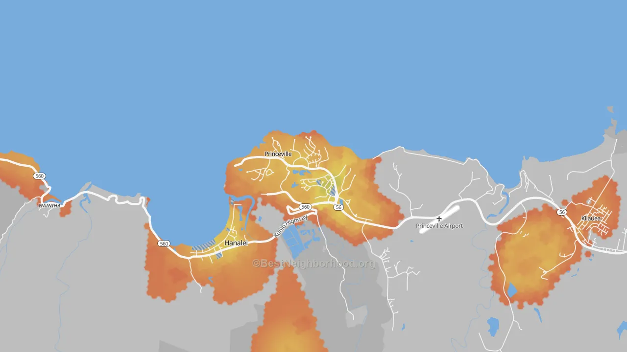 Bike Grade map of 96722, HI