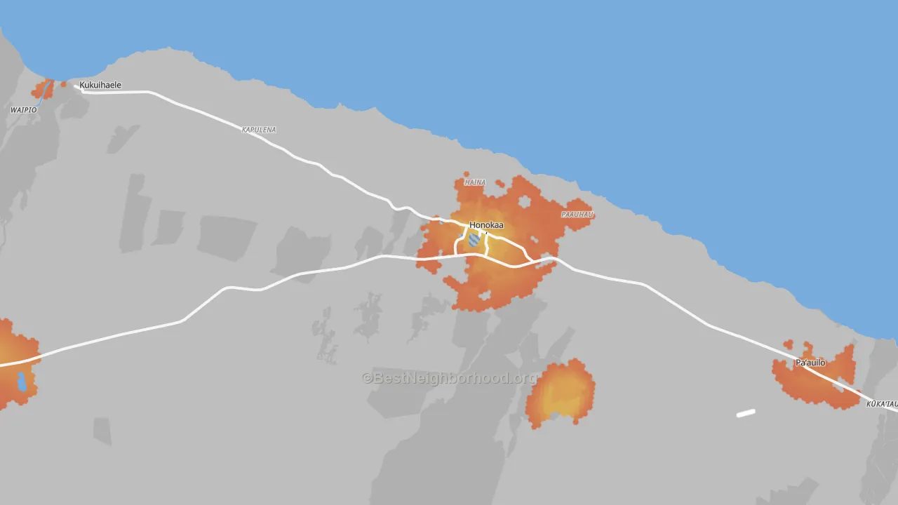 Bike Grade map of 96727, HI