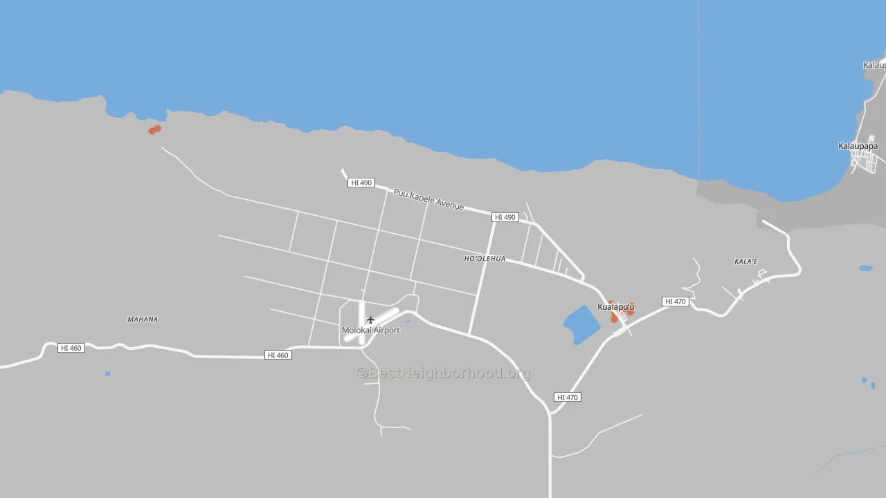 Bike Grade map of 96729, HI