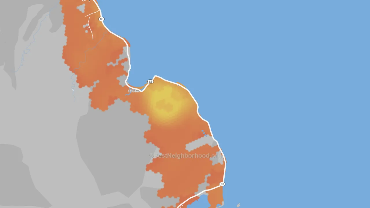 Bike Grade map of 96730, HI