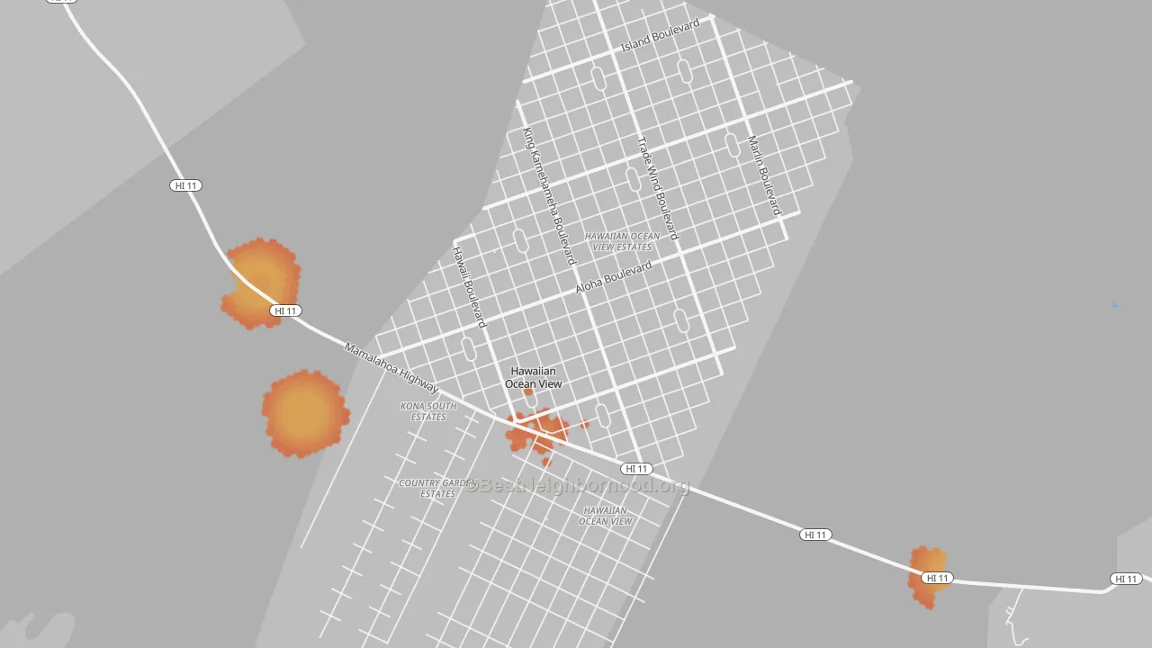 Bike Grade map of 96737, HI