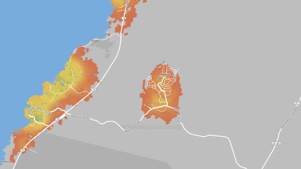 Bike Grade map of 96738, HI