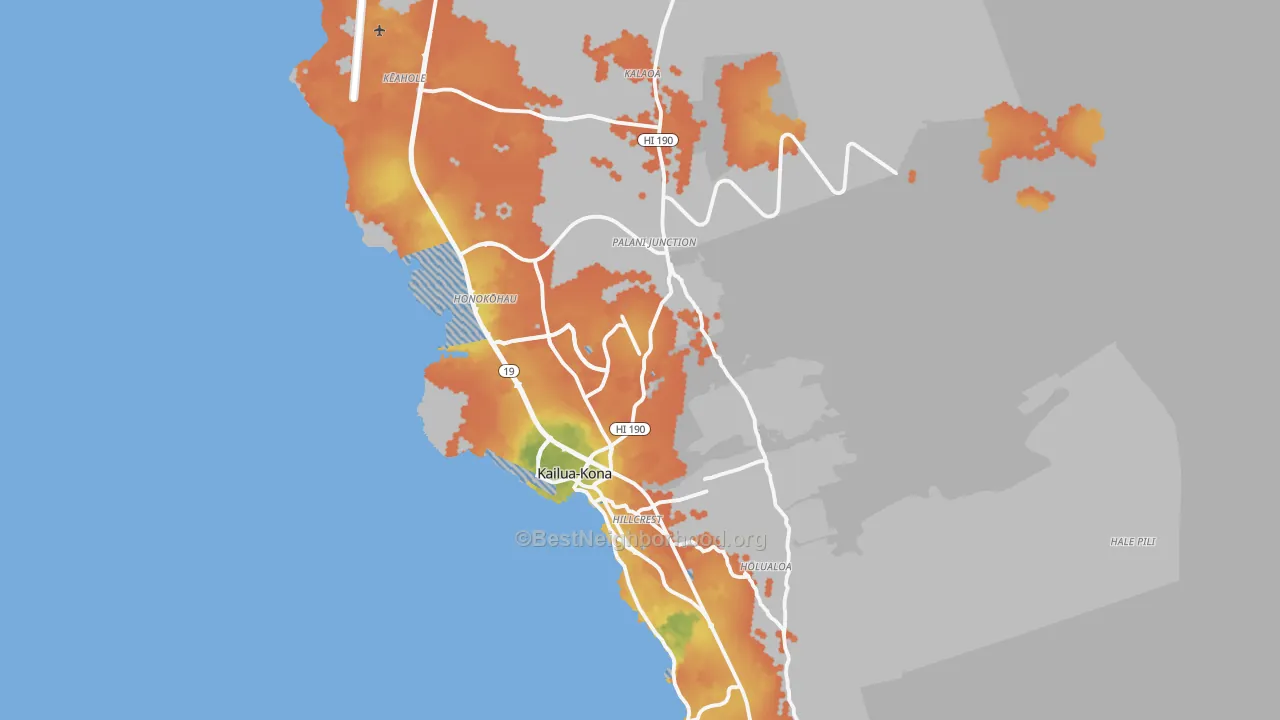 Bike Grade map of 96740, HI