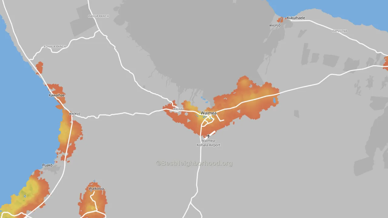 Bike Grade map of 96743, HI