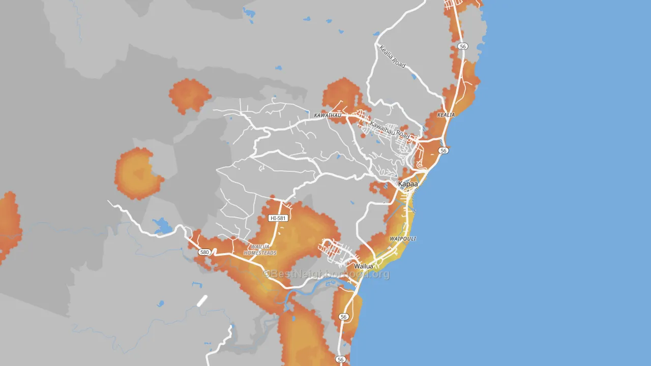 Bike Grade map of 96746, HI
