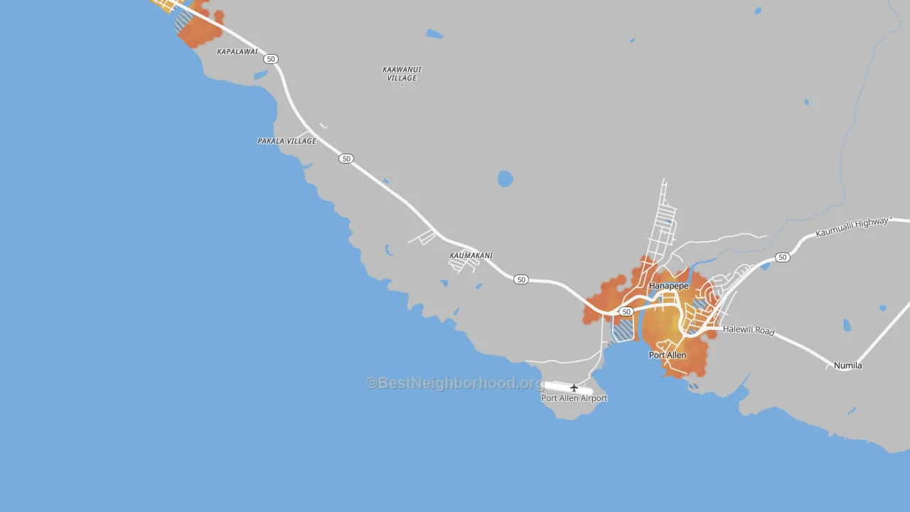 Bike Grade map of 96747, HI