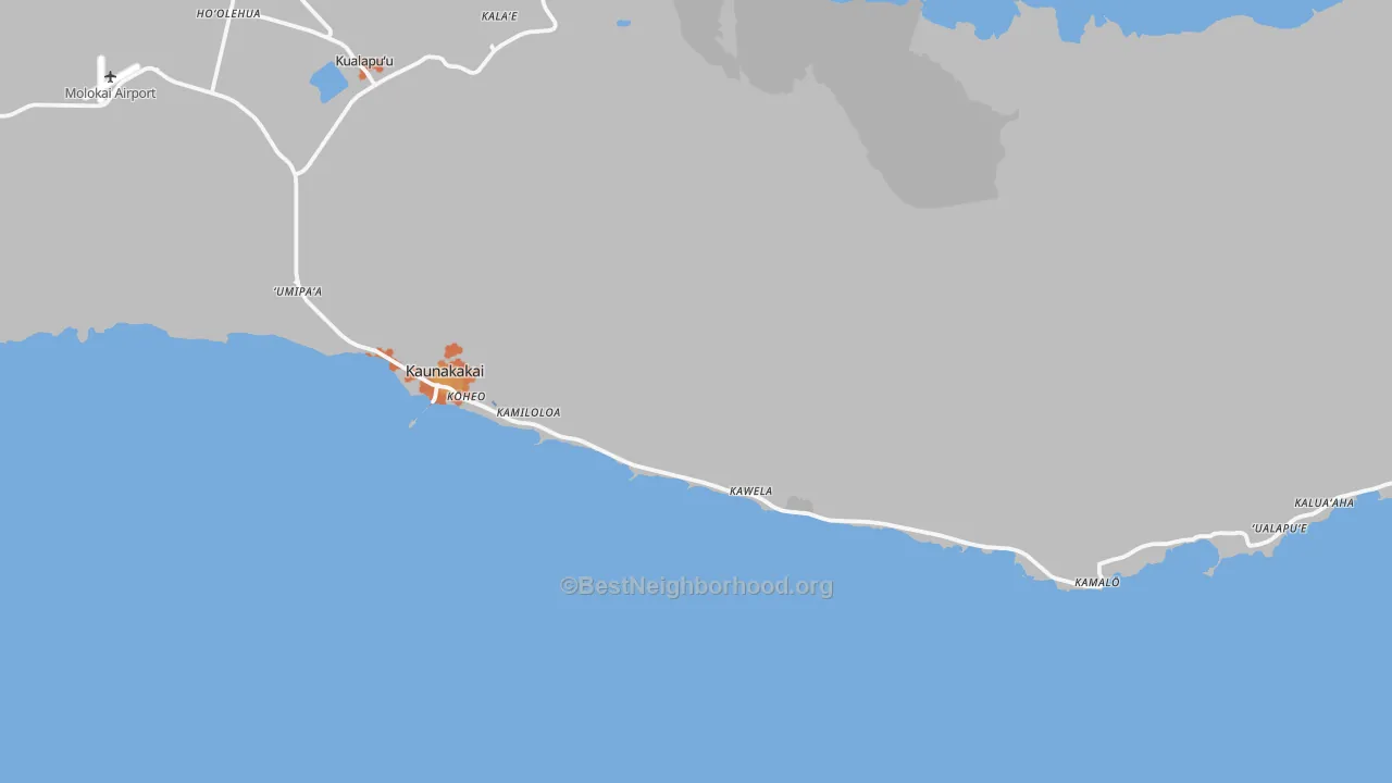 Bike Grade map of 96748, HI