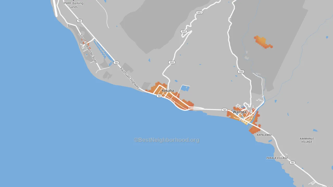 Bike Grade map of 96752, HI
