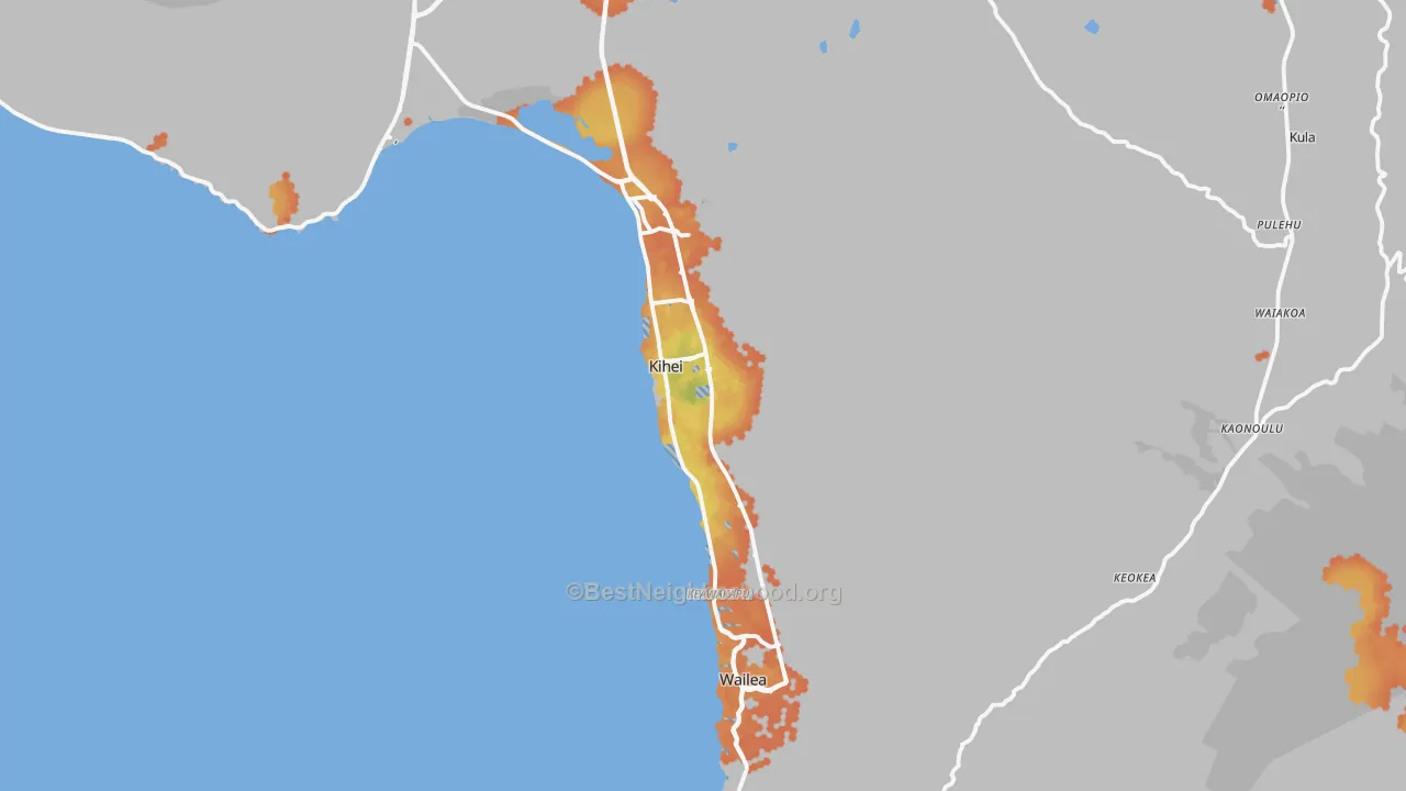 Bike Grade map of 96753, HI