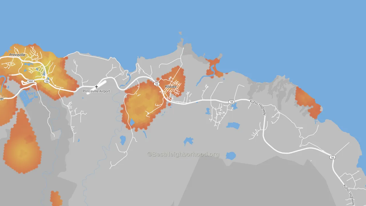 Bike Grade map of 96754, HI